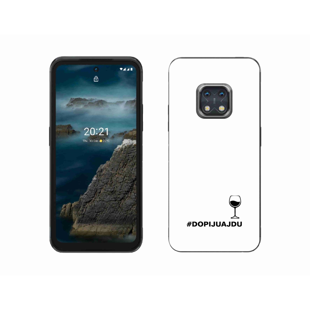 Zselés borító mmCase a Nokia XR20 készülékhez - bor motívum fehér háttérrel