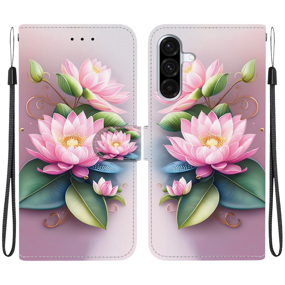 Sokoldalú könyvtáska Samsung Galaxy A36 5G/A56 5G - lótuszvirág - Samsung Galaxy A36 5G/A56 5G számára