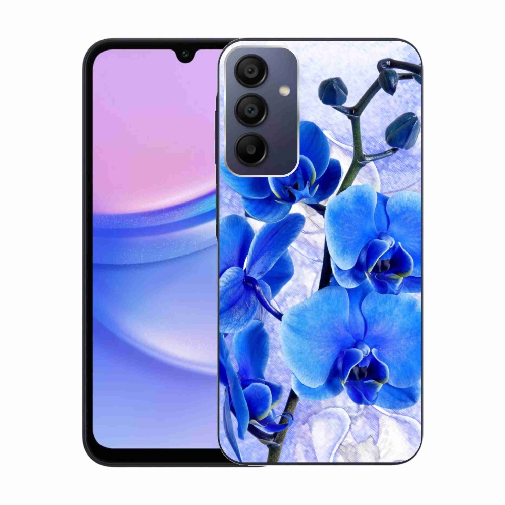 Gél védőhuzat mmCase Samsung Galaxy A15 4G/5G - kék virágok