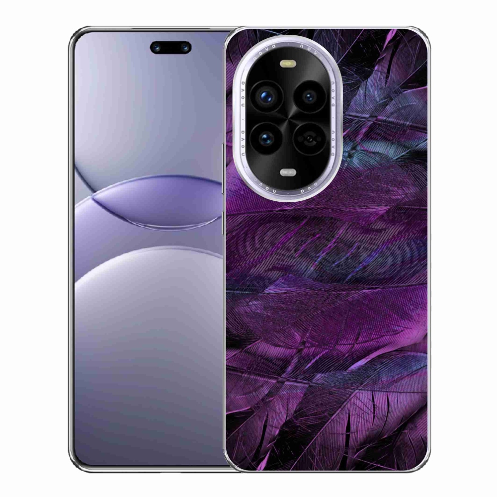 Gél borítás mmCase a Huawei Nova 13 Pro 5G-n - lila tollakkal