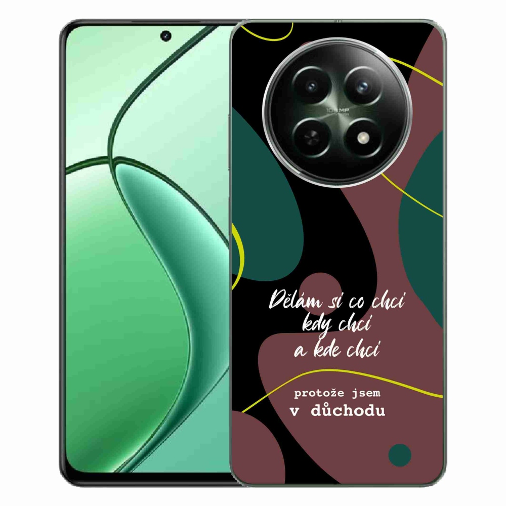 Gél borító mmCase a Realme 12 5G/12x 5G készülékhez - vicces szöveg 10 fekete háttér