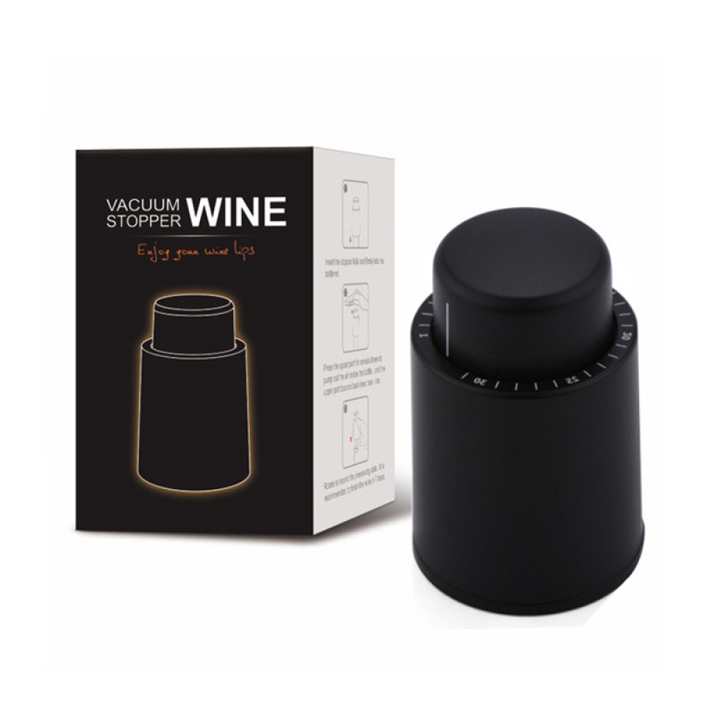 Bor- és prosecco kupak dátumjelzővel - fekete