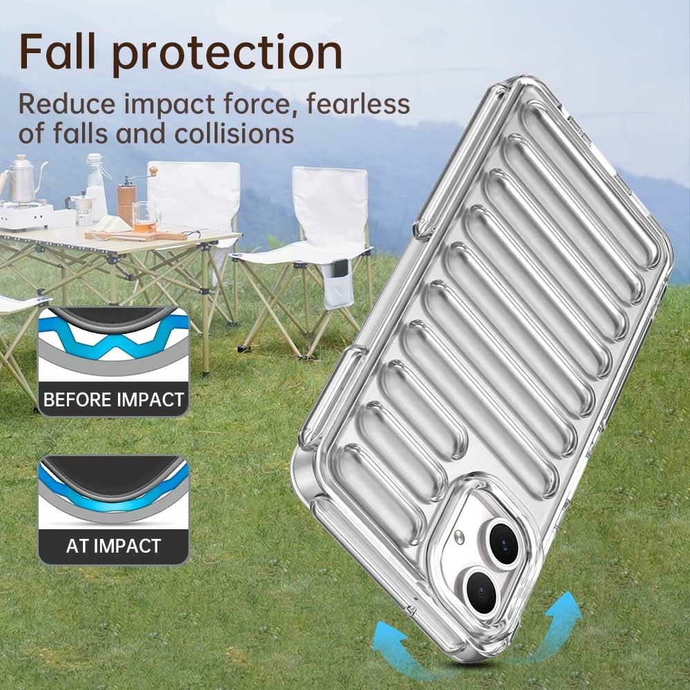 Csíkos tartós borítás Samsung Galaxy A06 4G készülékhez - átlátszó