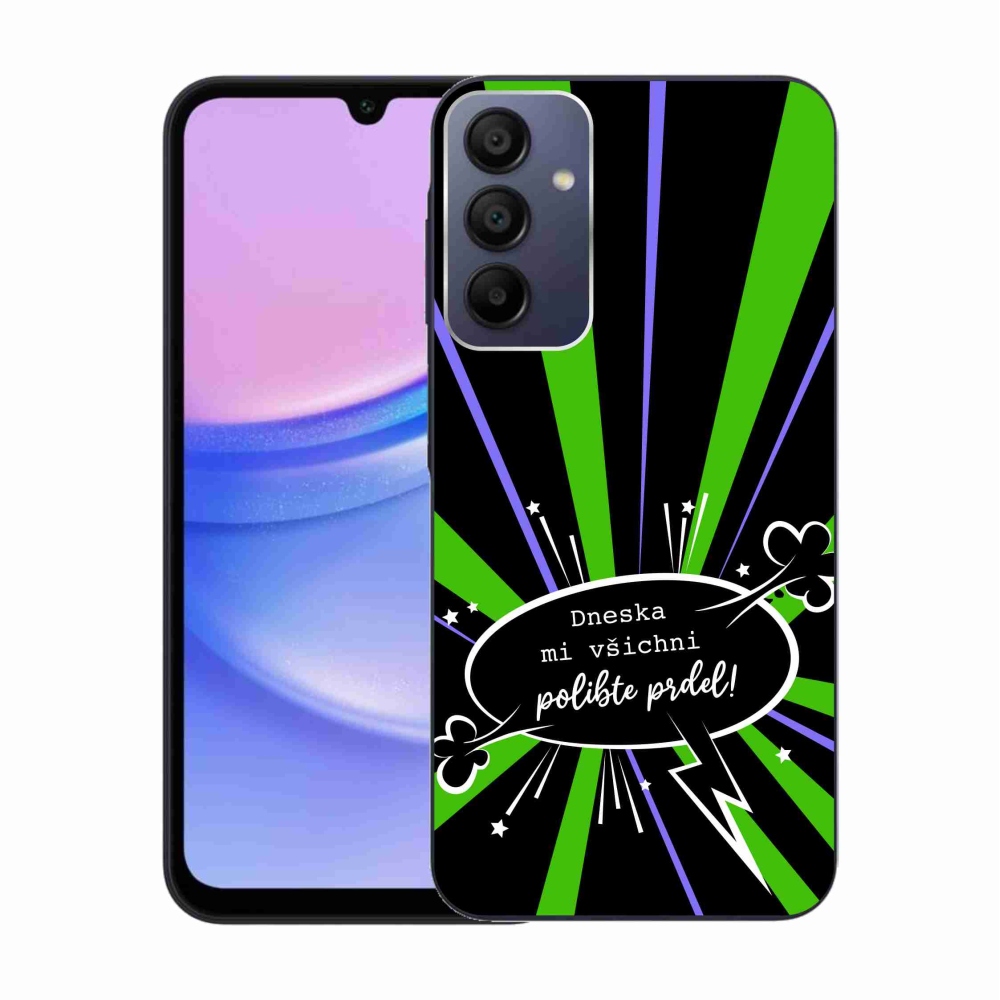 Gél borító mmCase Samsung Galaxy A15 4G/5G - vicces szöveg 15 fekete háttérrel