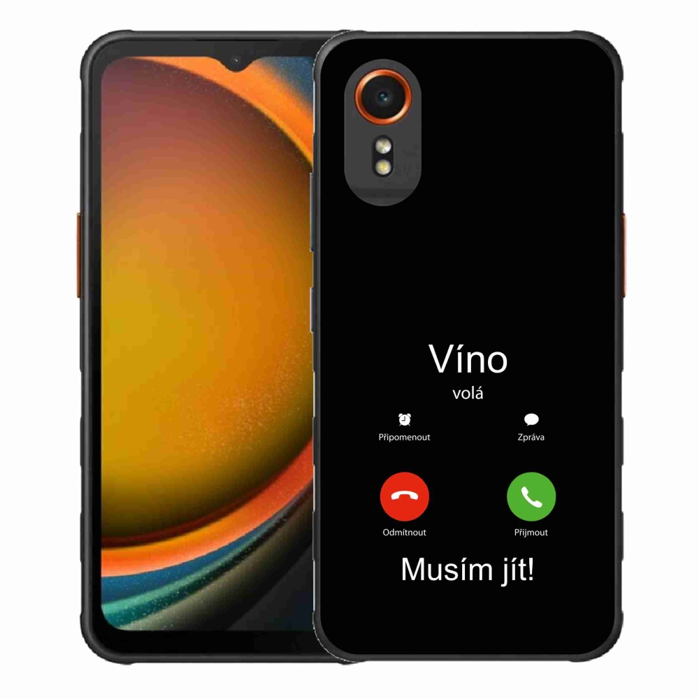 Gél borítás mmCase Samsung Galaxy Xcover 7 készülékhez - bor hívások fekete háttérrel