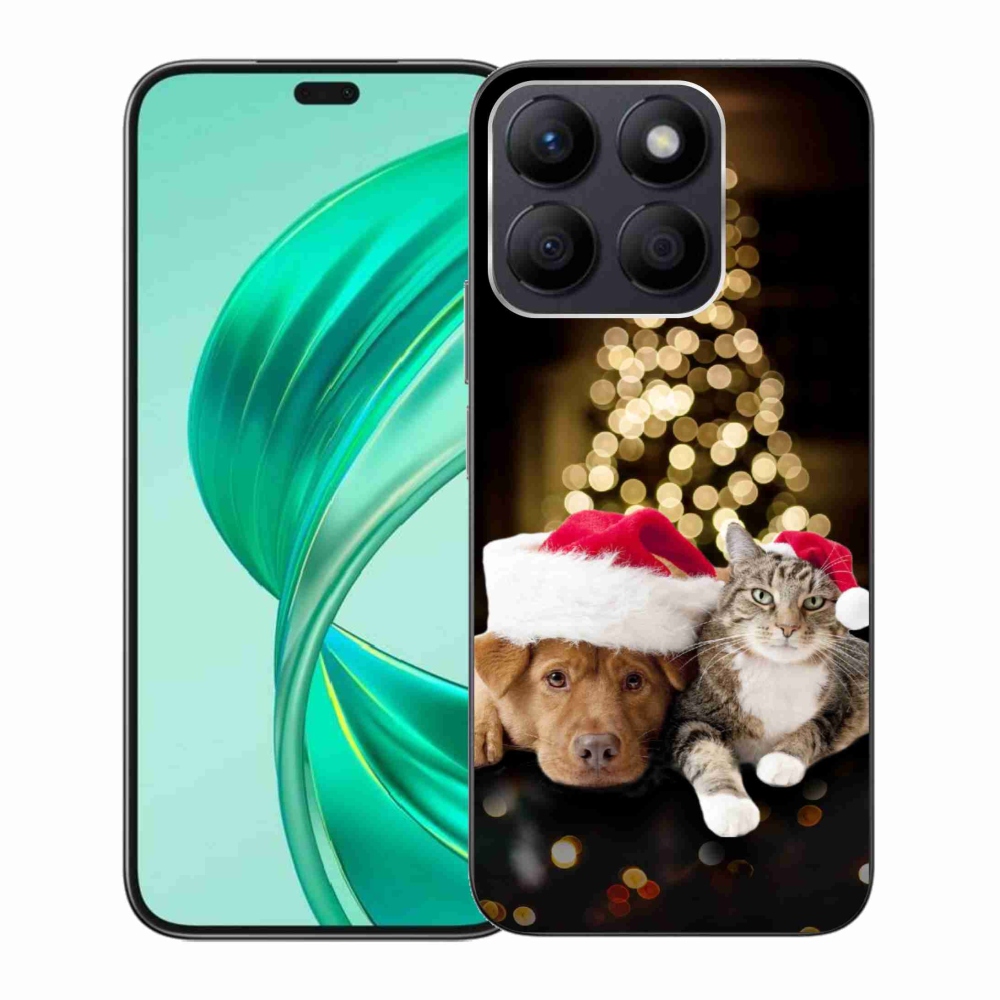 Gél borító mmCase a Honor X8b-hez - Karácsonyi kutya és macska
