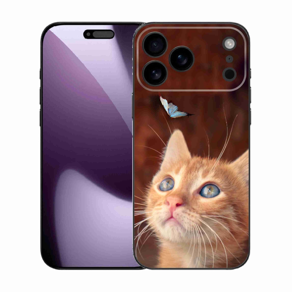 Gél borítás mmCase iPhone 17 Pro Max készülékhez - pillangó és cica