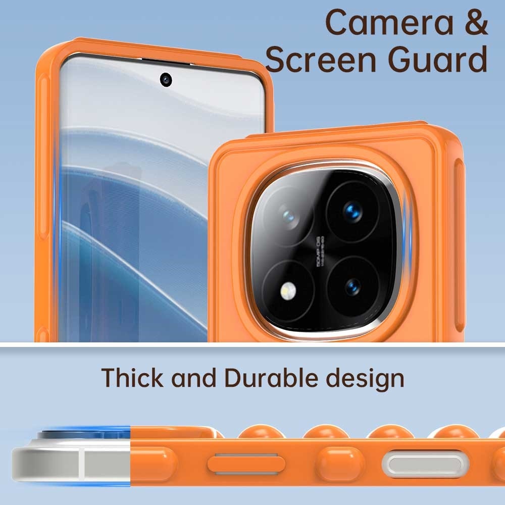 Csíkos tartós borító Xiaomi Redmi Note 14 Pro+ 5G - narancssárga