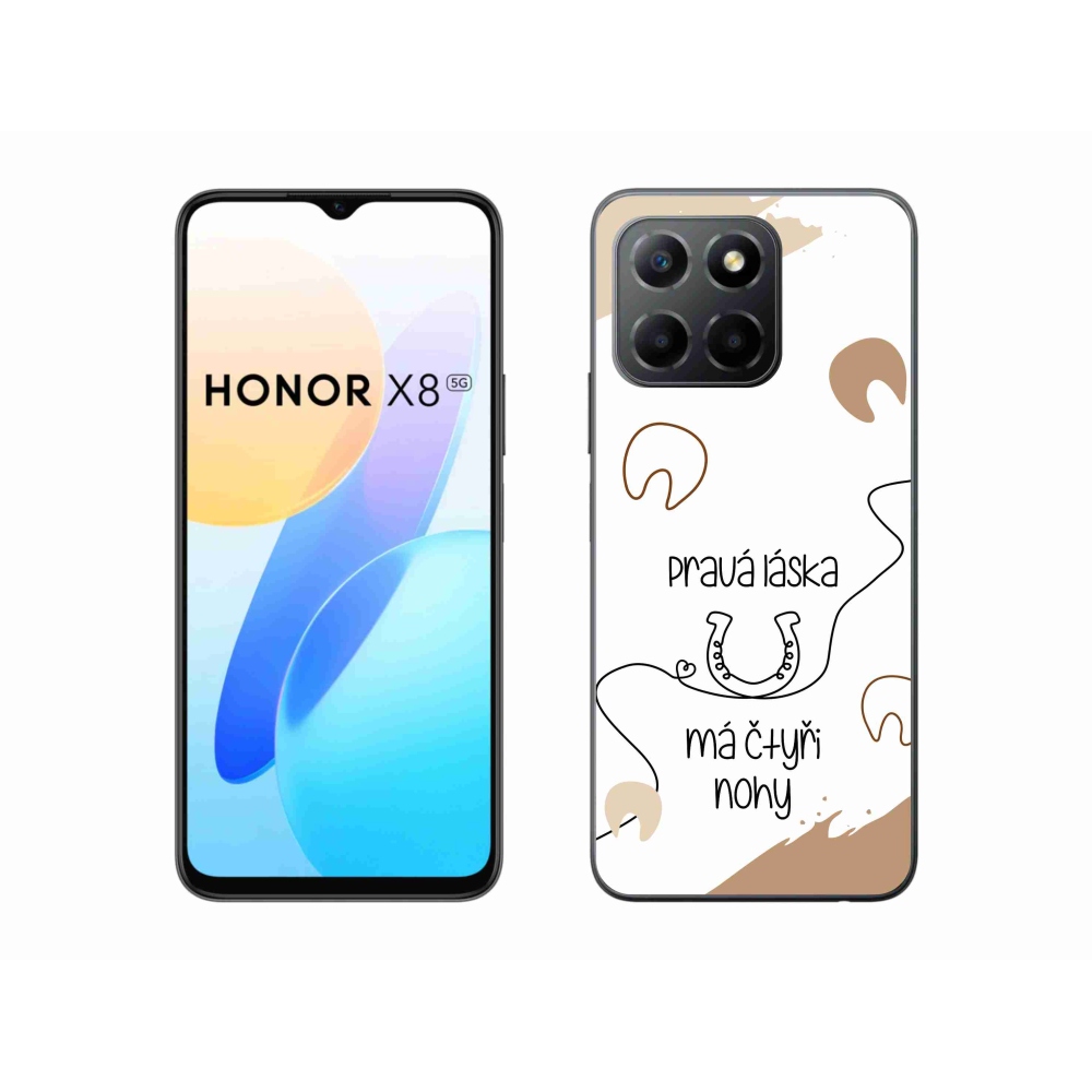 Gél borító mmCase a Honor X8 5G/Honor 70 Lite 5G készülékhez - Ló motívum fehér háttér