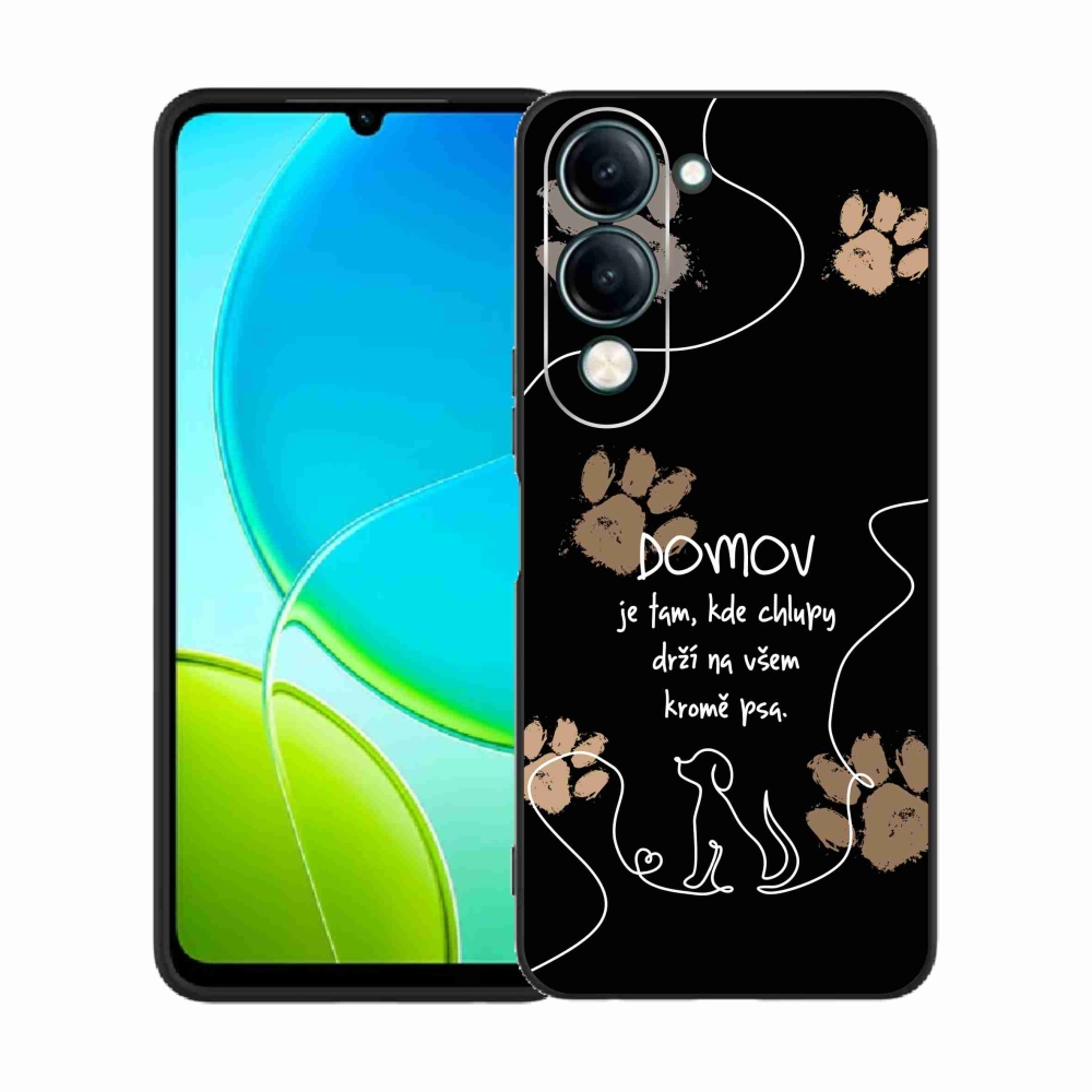 Gél borító mmCase a Vivo Y29s 5G készülékhez - kutya motívum fekete háttérrel