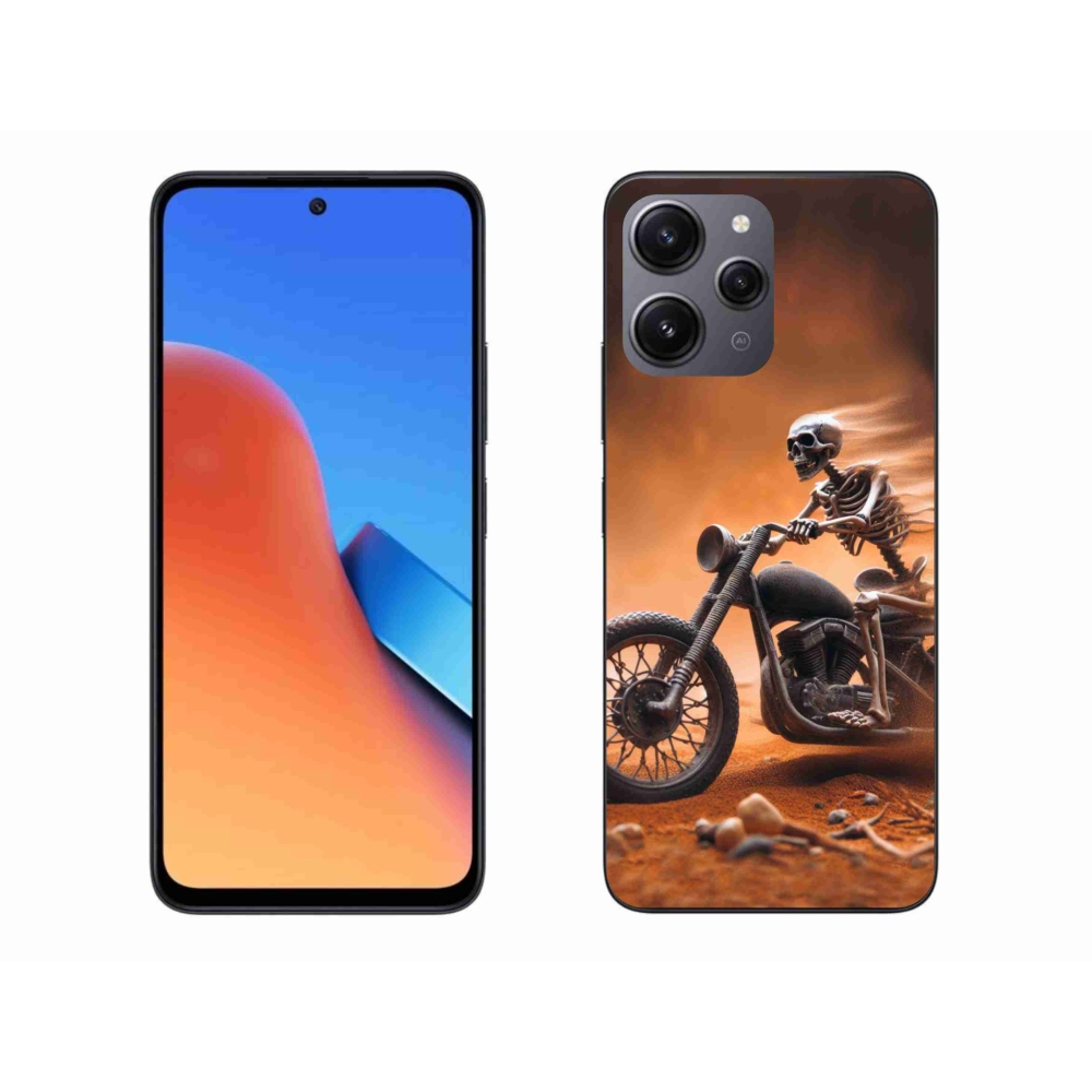 Gél borítás mmCase a Xiaomi Redmi 12-hez - csontváz egy motorkerékpáron