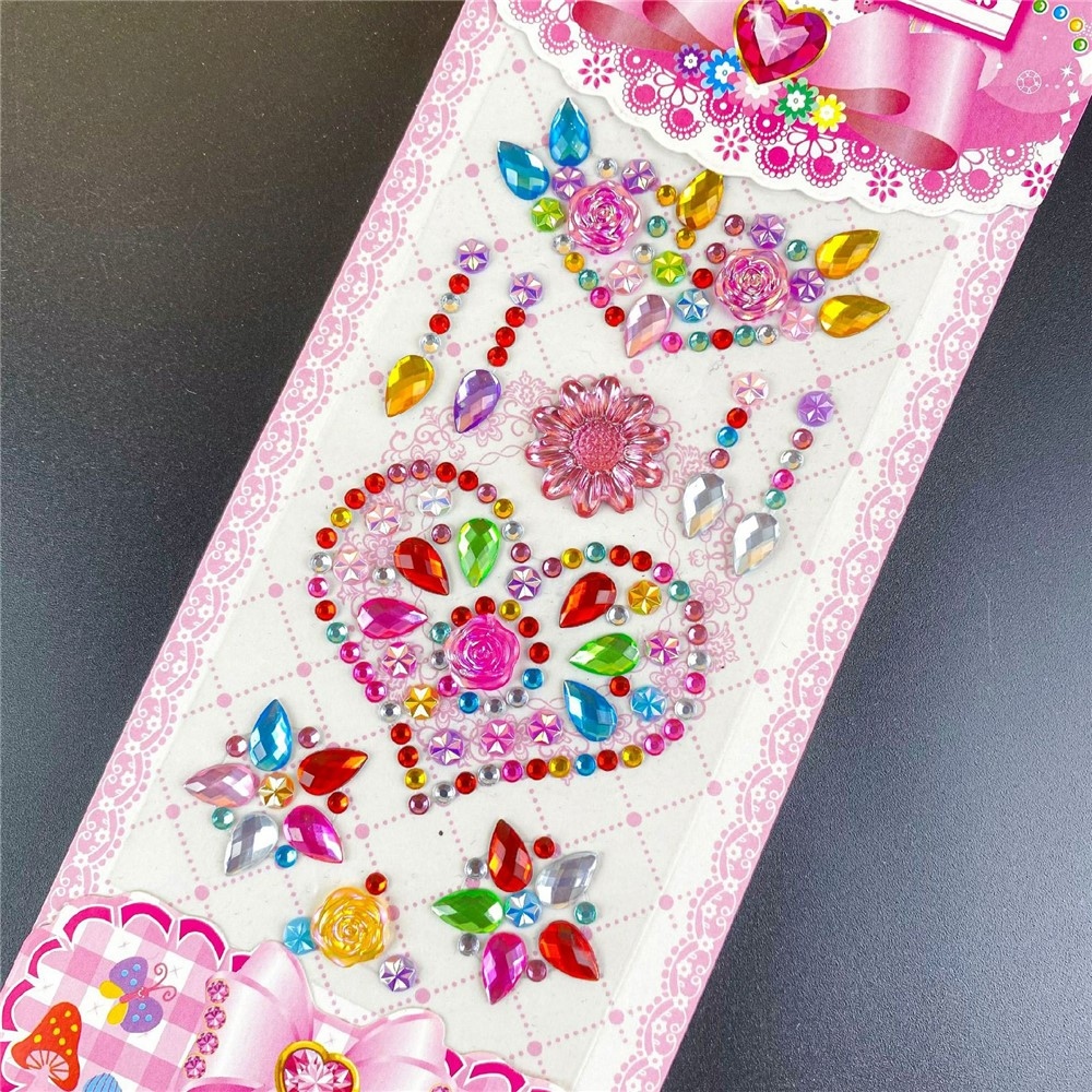 Matrica – öntapadó, strasszokkal díszített dekoratív matricák mobiltelefonra – L-minta