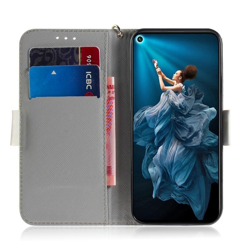 Dekorációs könyv tok Honor 20/Huawei Nova 5T - fehér macska