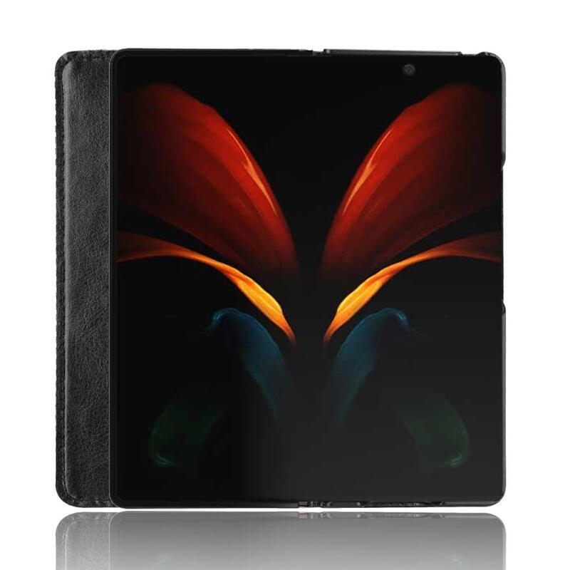 Dekor PU bőr tok a Samsung Galaxy Z Fold2 5G készülékhez - fekete