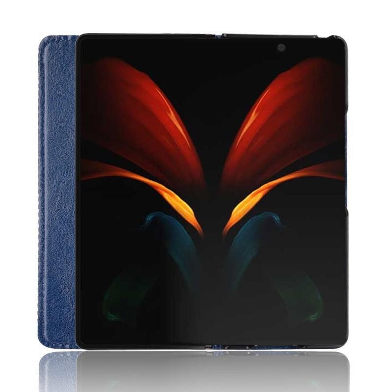 Dekor PU bőr tok a Samsung Galaxy Z Fold2 5G készülékhez - kék