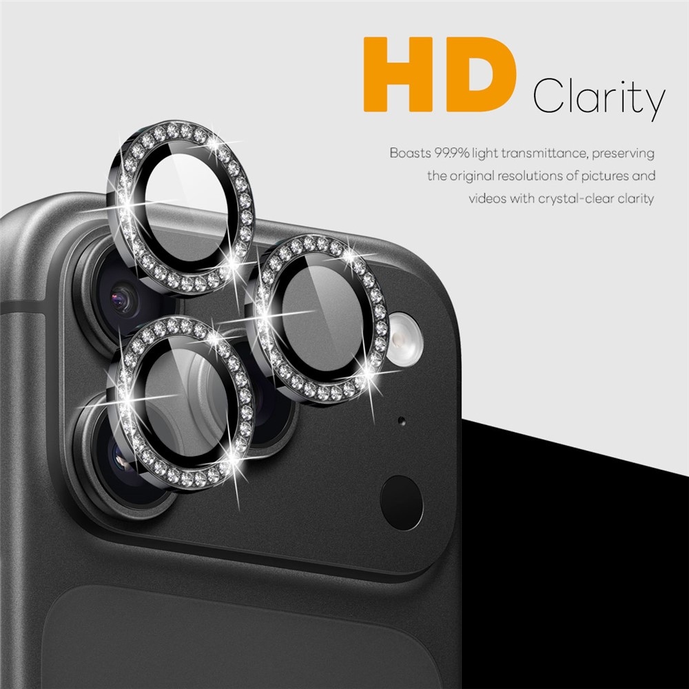 Decor kameraobjektív-üvegek az iPhone 18 Pro Max/18 Pro készülékekhez (különálló üvegek) – fekete