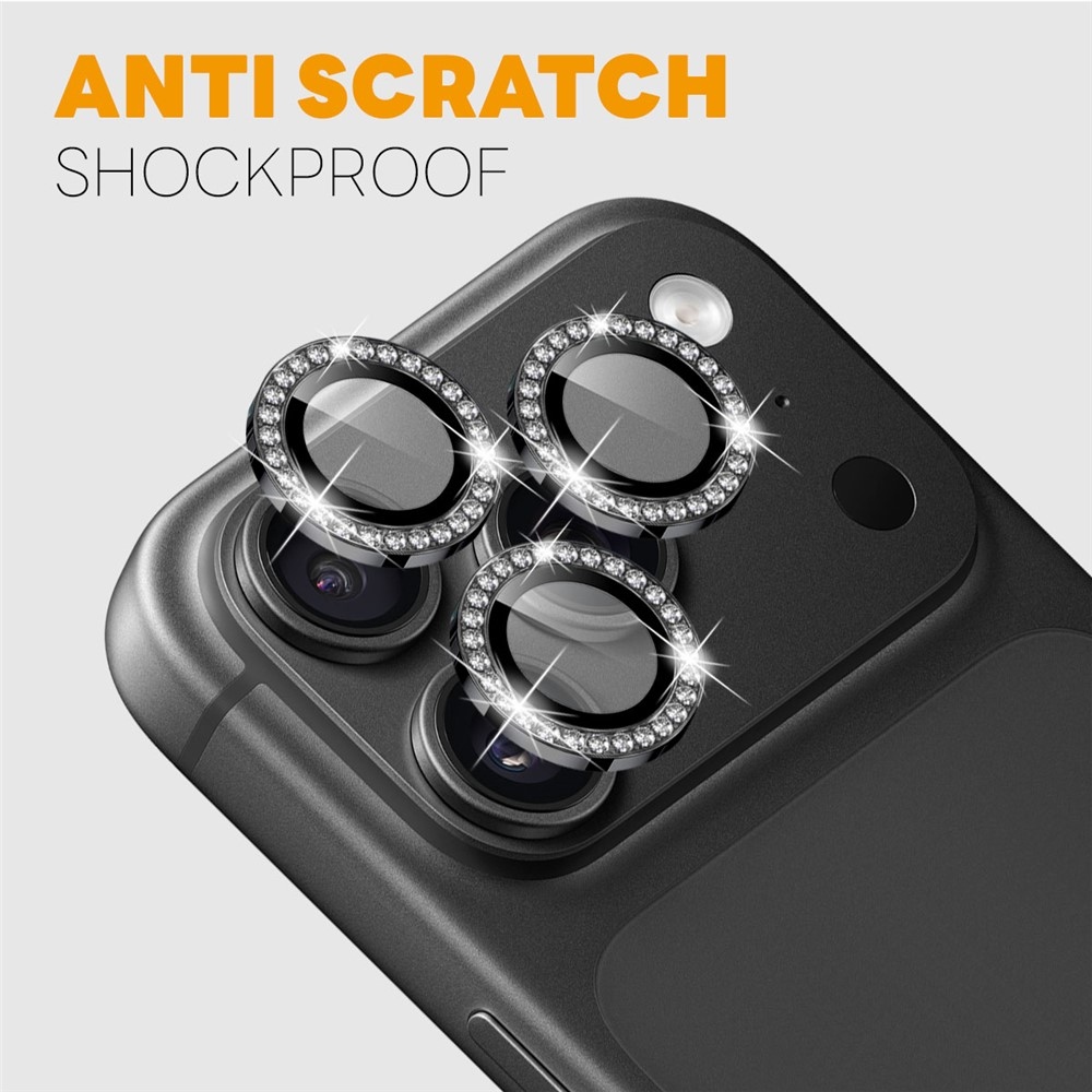 Decor kameraobjektív-üvegek az iPhone 18 Pro Max/18 Pro készülékekhez (különálló üvegek) – fekete
