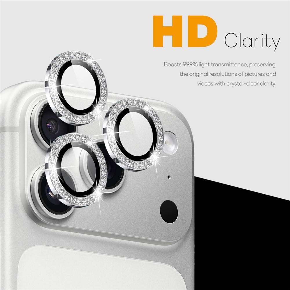 Decor kameraobjektív-üvegek az iPhone 18 Pro Max/18 Pro készülékekhez (különálló üvegek) – ezüst színű