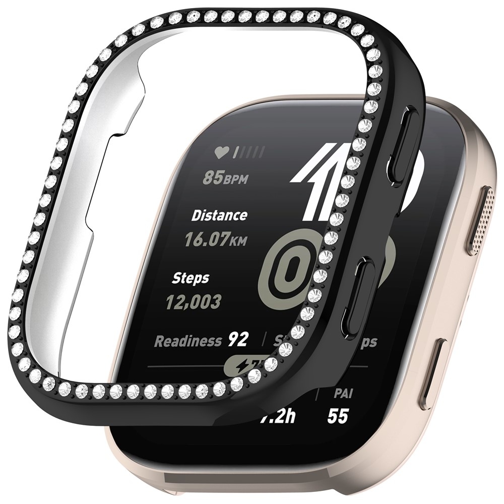 Decory műanyag, rácsatlakoztatható tok strasszokkal az Amazfit Bip 6-hoz – fekete
