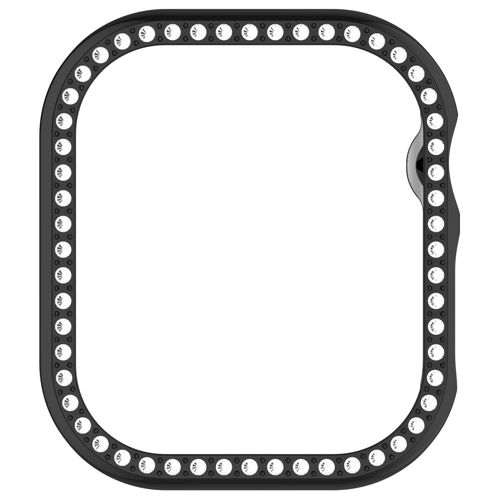Decory műanyag, rácsatlakoztatható tok strasszokkal az Apple Watch 11/10 42 mm-es modellhez – fekete