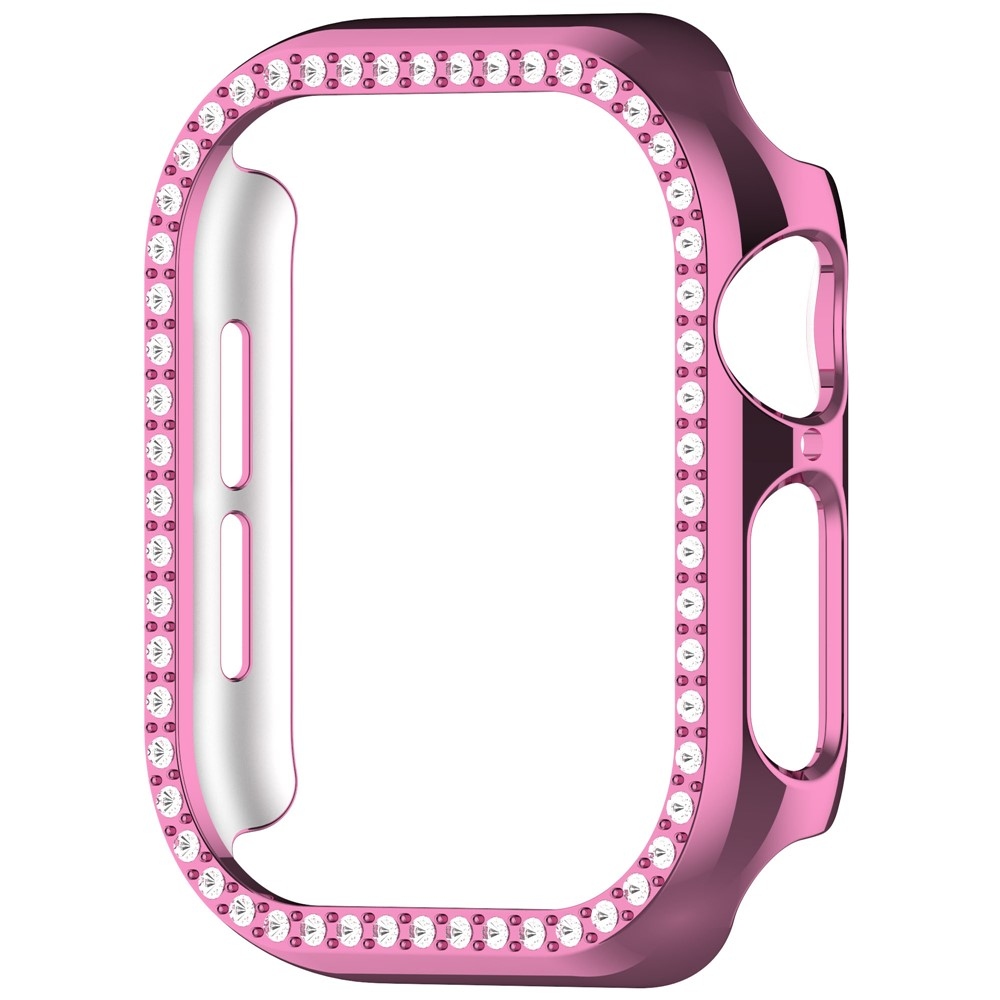 Decory műanyag, rácsatlakoztatható tok strasszokkal az Apple Watch 11/10 42 mm-es modellhez – rózsaszín