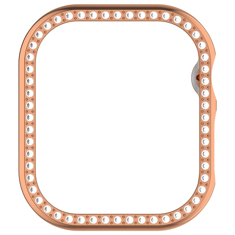 Decory műanyag, rácsatlakoztatható tok strasszokkal az Apple Watch 11/10 42 mm-es modellhez – rózsaszín-arany