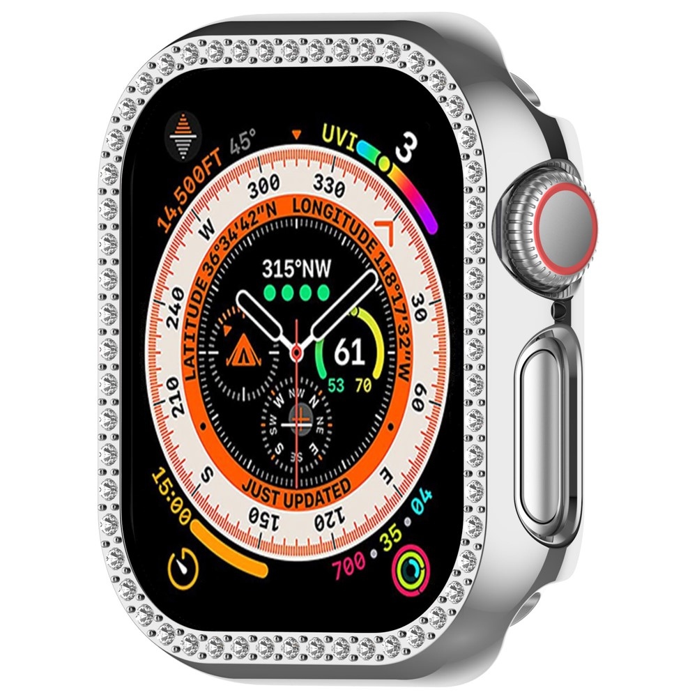 Decory műanyag, rácsatlakoztatható tok strasszokkal az Apple Watch 11/10 42 mm-es modellhez – ezüst színű