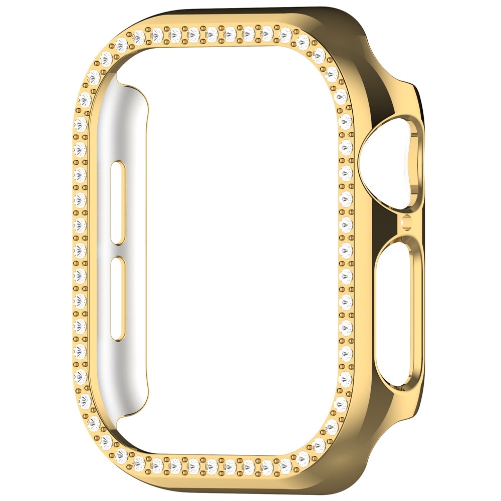 Decory műanyag, rácsatlakoztatható tok strasszokkal az Apple Watch 11/10 42 mm-es modellhez – arany