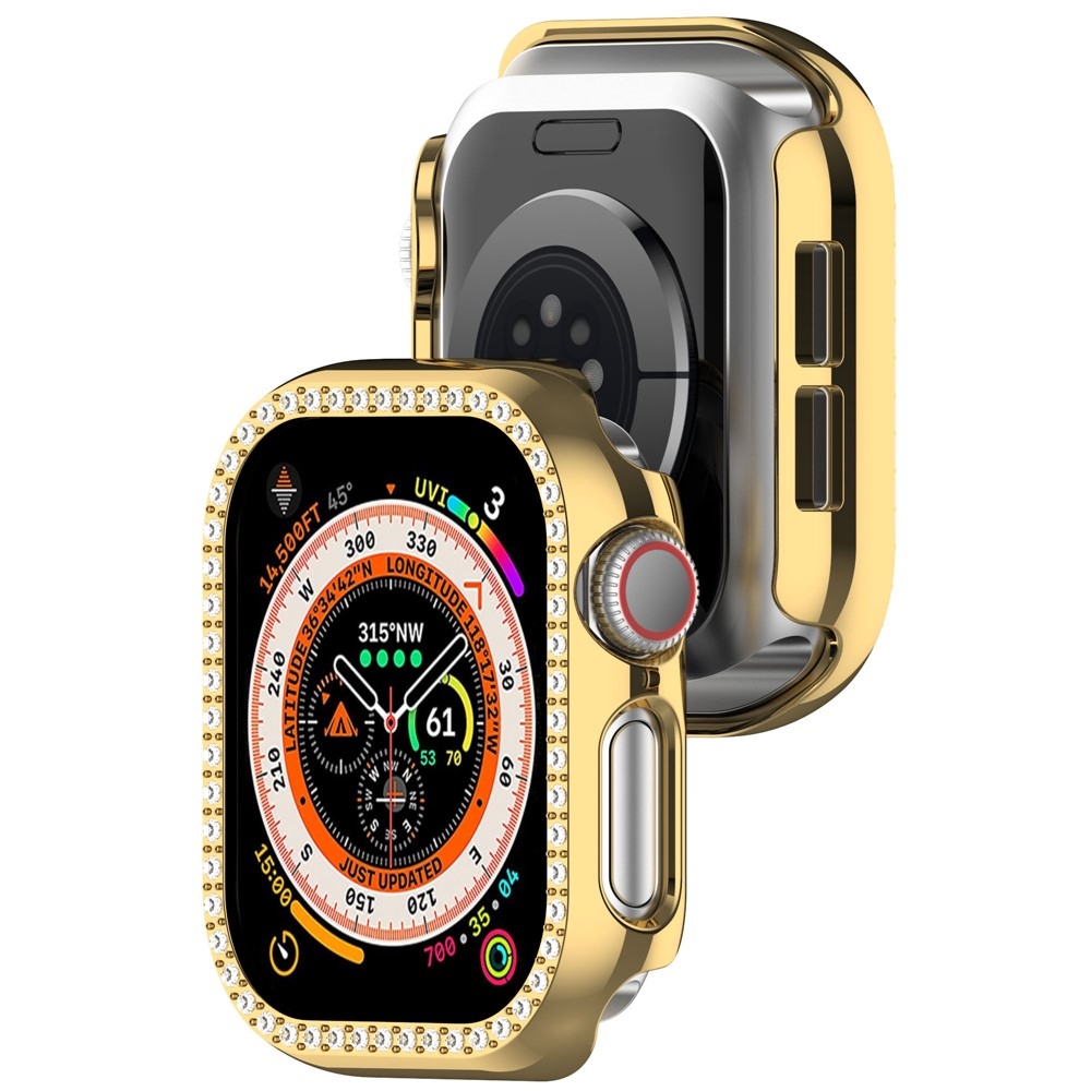 Decory műanyag, rácsatlakoztatható tok strasszokkal az Apple Watch 11/10 42 mm-es modellhez – arany