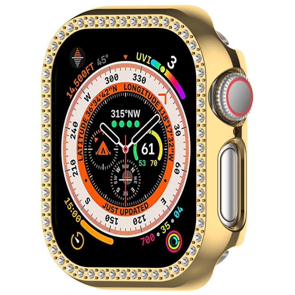 Decory műanyag, rácsatlakoztatható tok strasszokkal az Apple Watch 11/10 42 mm-es modellhez – arany