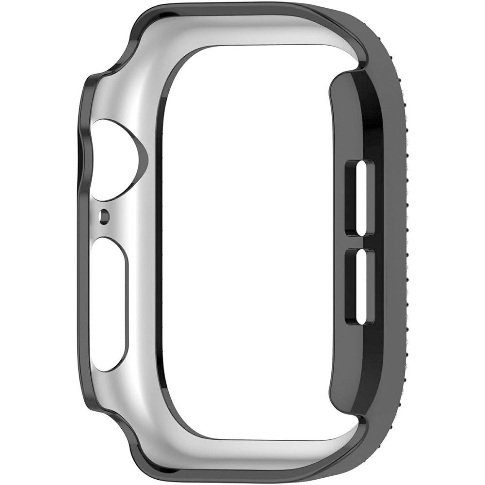 Decory műanyag, rácsatlakoztatható tok strasszokkal az Apple Watch 11/10 46 mm-es modellhez – fekete