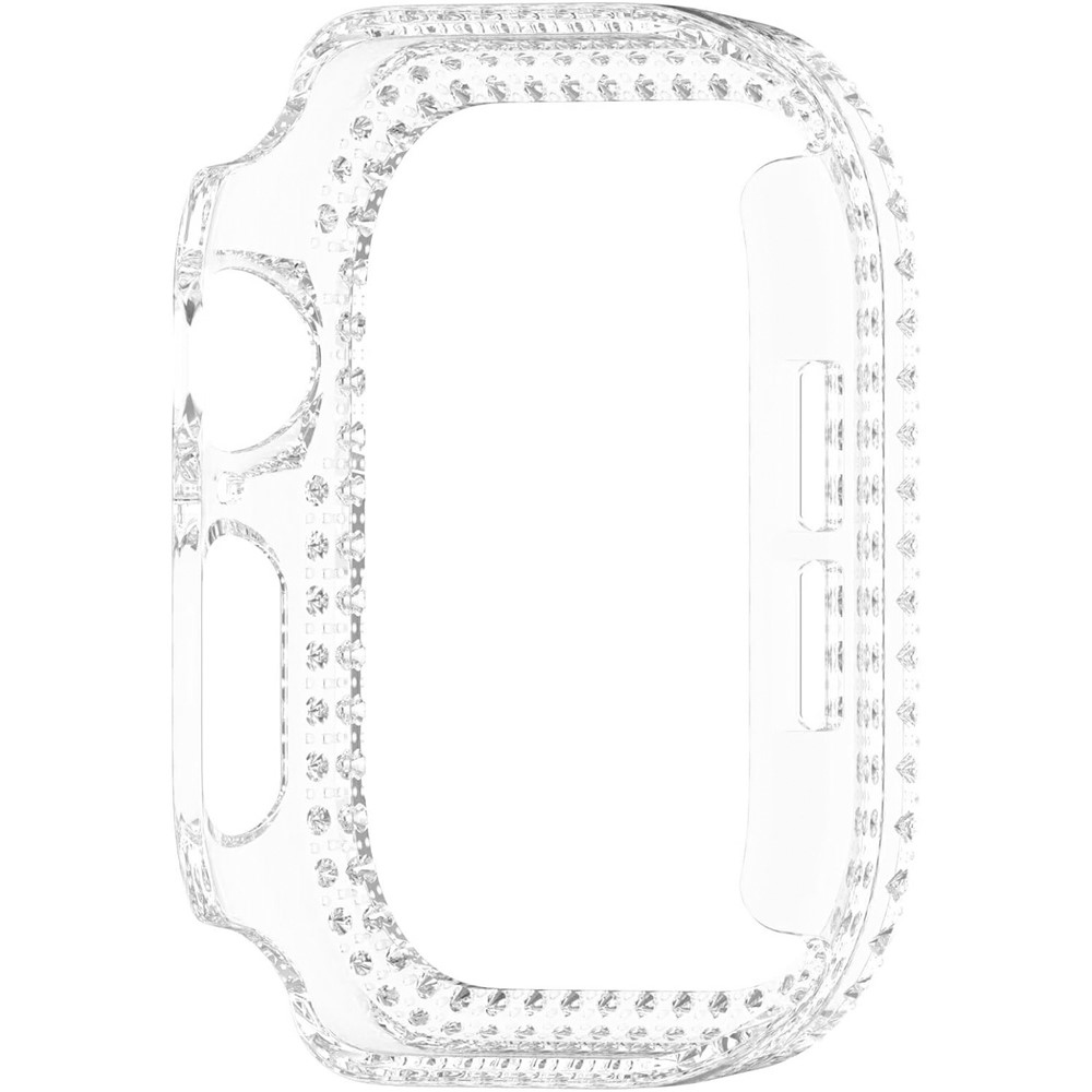 Decory műanyag, rácsatlakoztatható tok strasszokkal az Apple Watch 11/10 46 mm-es modellhez – átlátszó