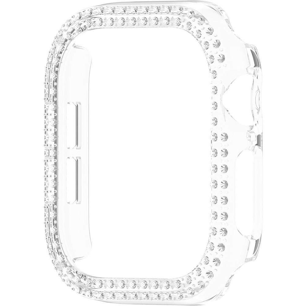 Decory műanyag, rácsatlakoztatható tok strasszokkal az Apple Watch 11/10 46 mm-es modellhez – átlátszó