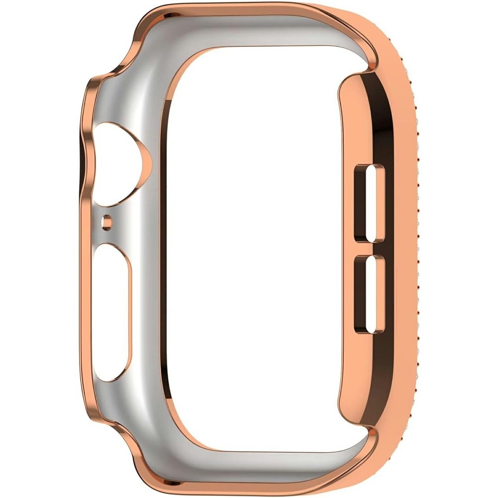 Decory műanyag, rácsatlakoztatható tok strasszokkal az Apple Watch 11/10 46 mm-es modellhez – rózsaszín-arany