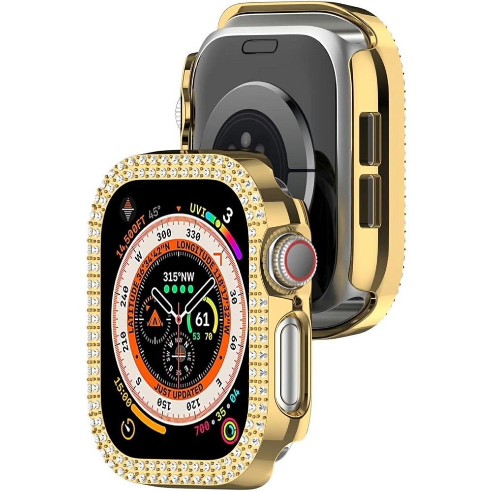 Decory műanyag, rácsatlakoztatható tok strasszokkal az Apple Watch 11/10 46 mm-es modellhez – arany