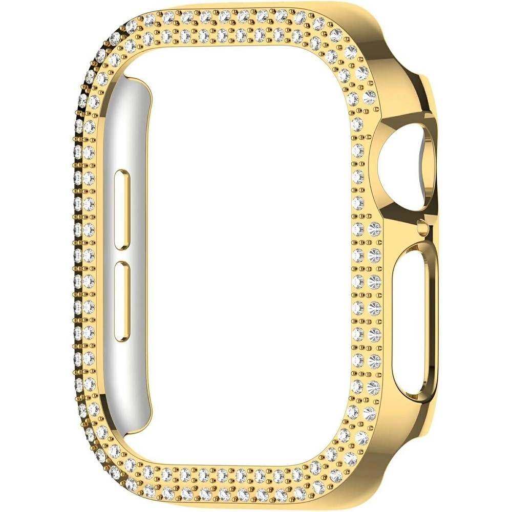 Decory műanyag, rácsatlakoztatható tok strasszokkal az Apple Watch 11/10 46 mm-es modellhez – arany