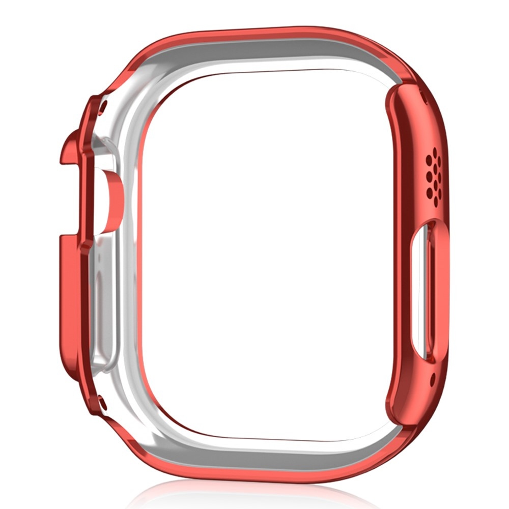Decory műanyag, rácsatlakoztatható tok strasszokkal az Apple Watch Ultra 4/3/2/1 49 mm-es modellhez – piros