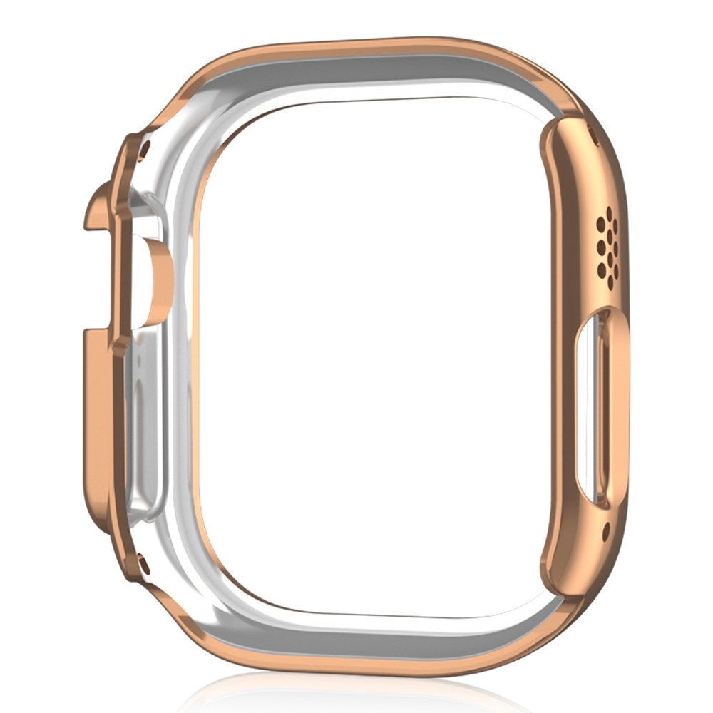 Decory műanyag, rácsatlakoztatható tok strasszokkal az Apple Watch Ultra 4/3/2/1 49 mm-es modellhez – rózsaszín-arany