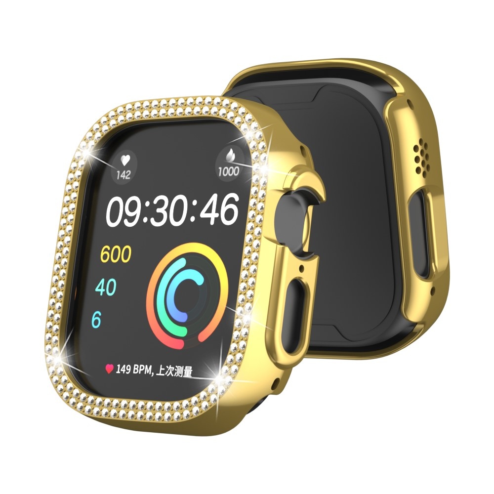 Decory műanyag, rácsatlakoztatható tok strasszokkal az Apple Watch Ultra 4/3/2/1 49 mm-es modellhez – arany
