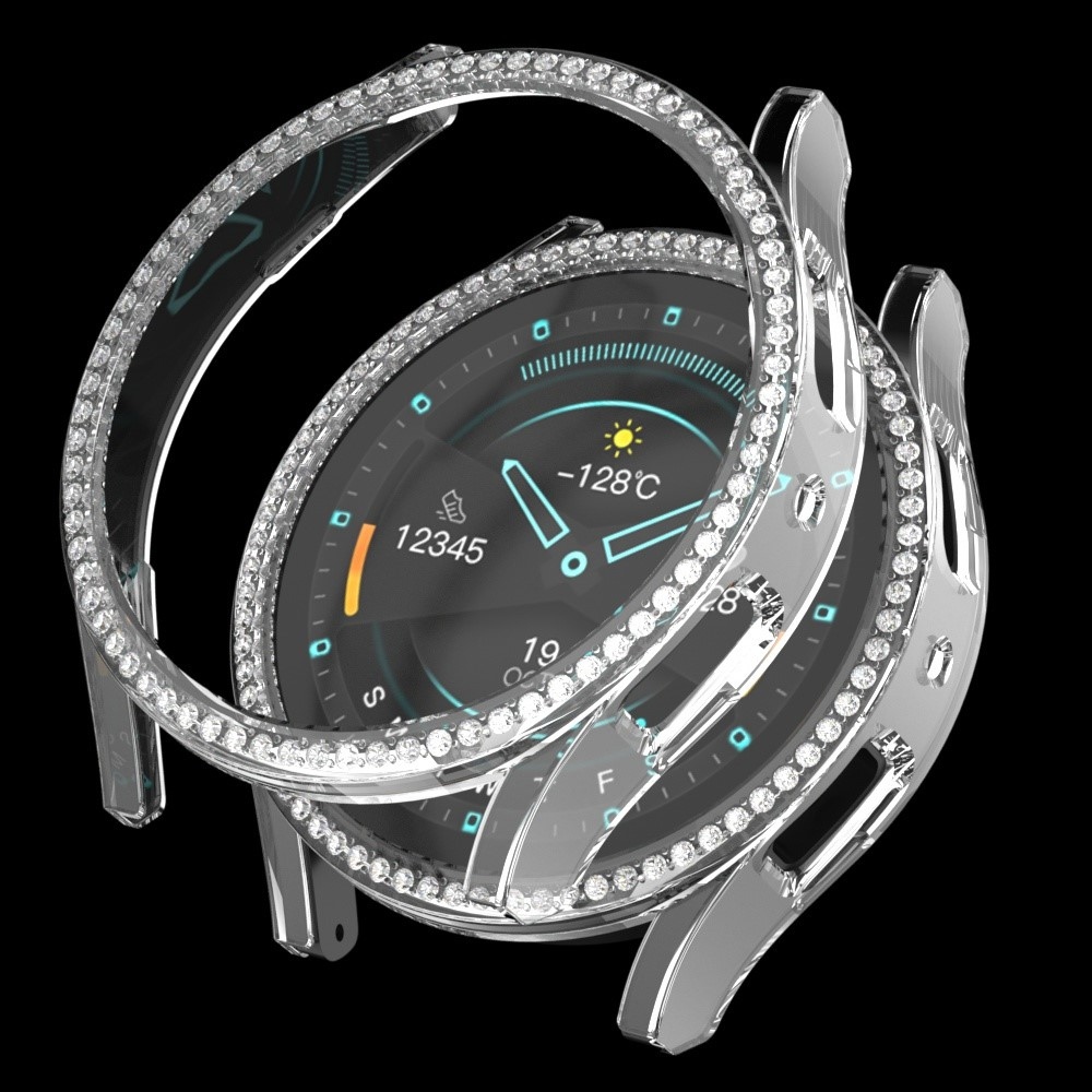 Decory műanyag, rácsatlakoztatható tok strasszokkal a Samsung Galaxy Watch7 44 mm-es modellhez – átlátszó