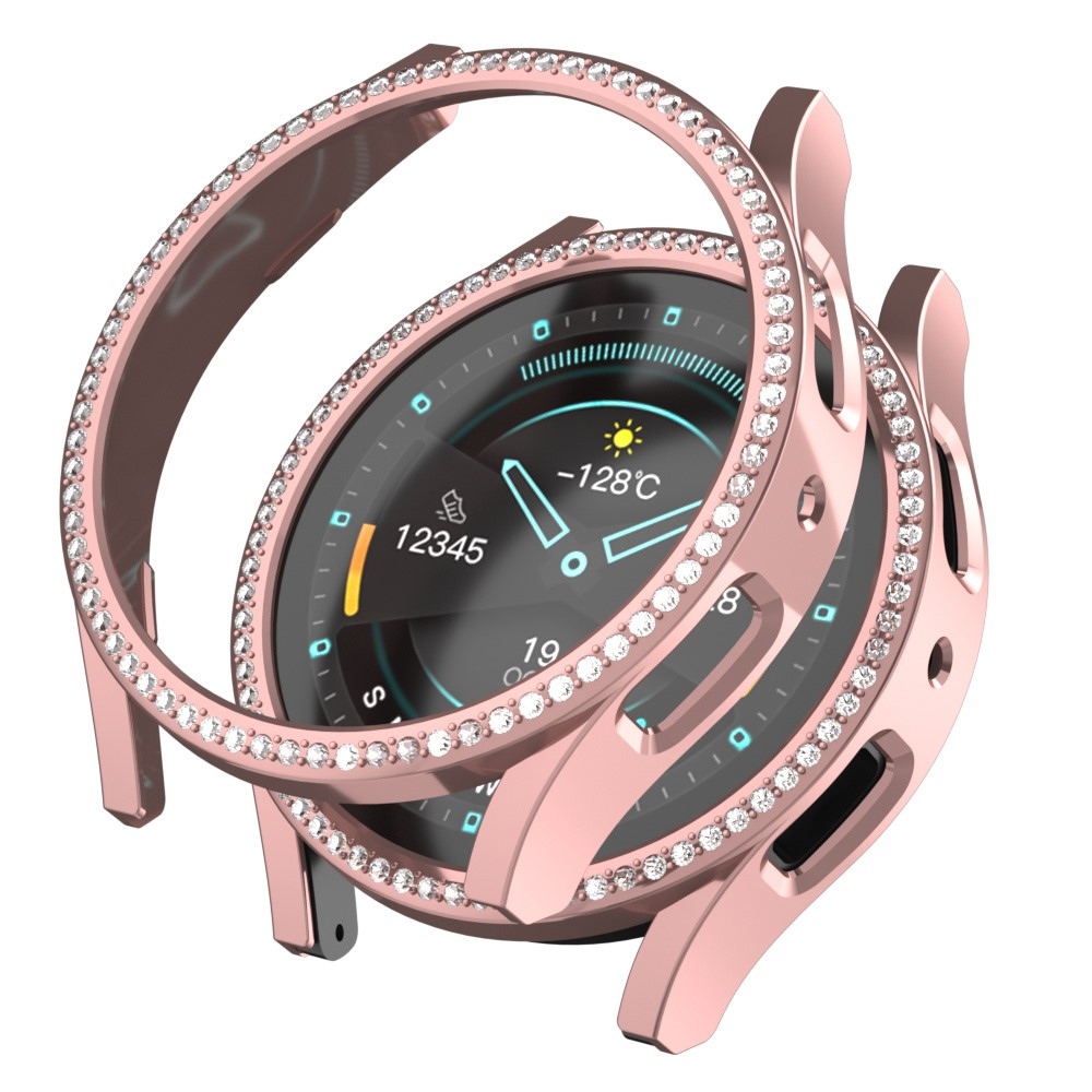 Decory műanyag, rácsatlakoztatható tok strasszokkal a Samsung Galaxy Watch7 44 mm-es modellhez – rózsaszín