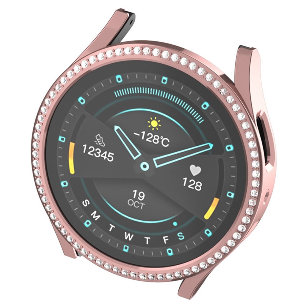 Decory műanyag, rácsatlakoztatható tok strasszokkal a Samsung Galaxy Watch7 44 mm-es modellhez – rózsaszín