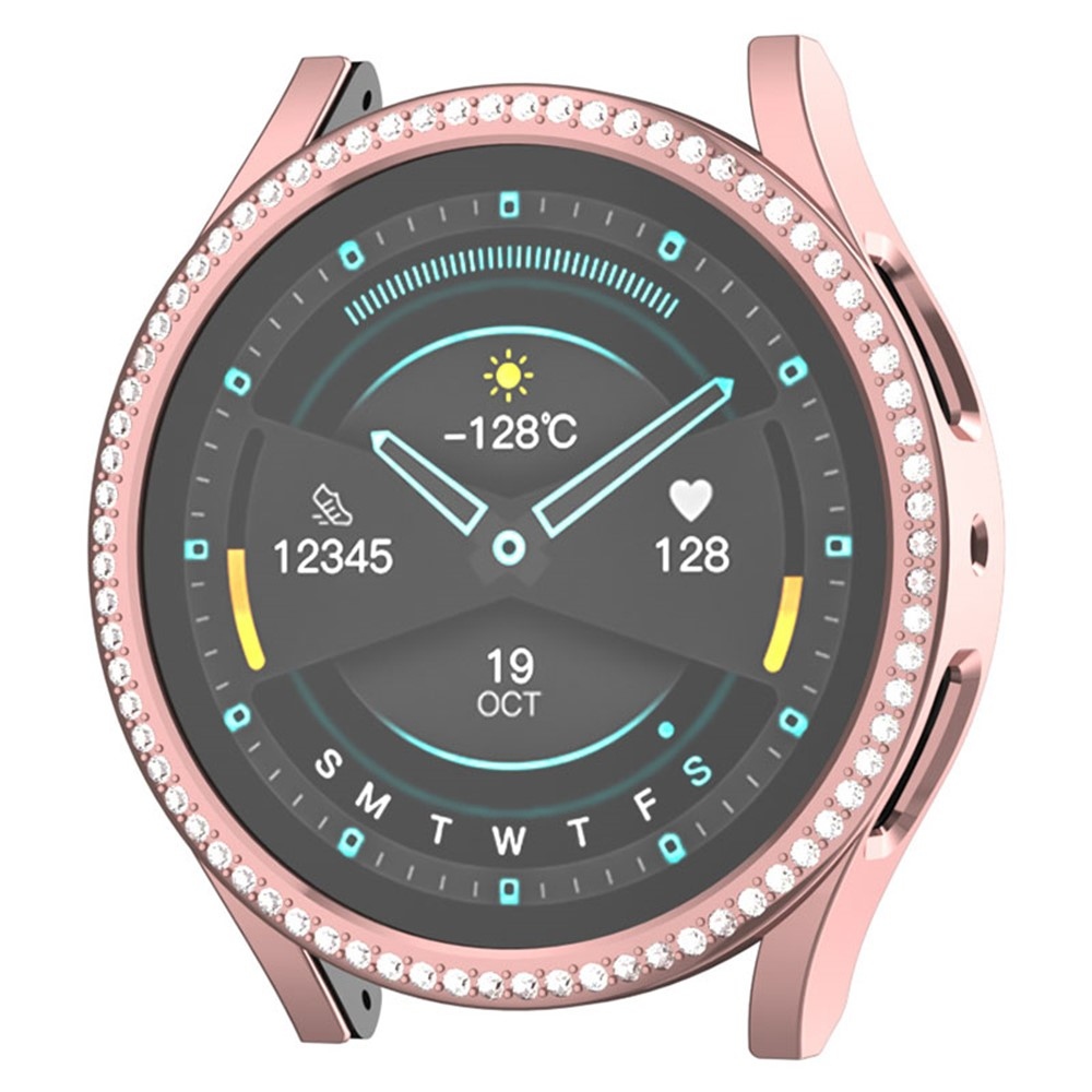 Decory műanyag, rácsatlakoztatható tok strasszokkal a Samsung Galaxy Watch7 44 mm-es modellhez – rózsaszín