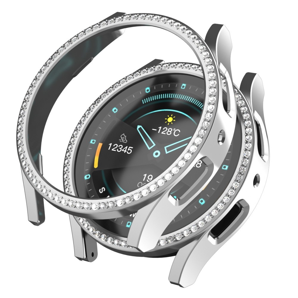 Decory műanyag, rácsatlakoztatható tok strasszokkal a Samsung Galaxy Watch7 44 mm-es modellhez – ezüst színű