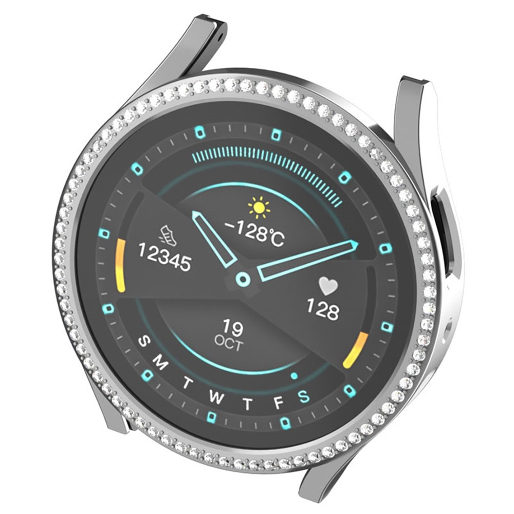 Decory műanyag, rácsatlakoztatható tok strasszokkal a Samsung Galaxy Watch7 44 mm-es modellhez – ezüst színű
