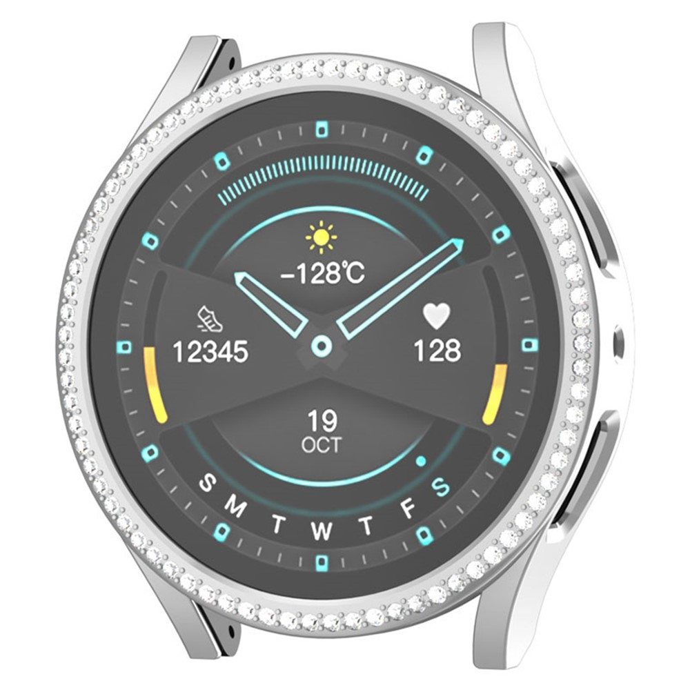 Decory műanyag, rácsatlakoztatható tok strasszokkal a Samsung Galaxy Watch7 44 mm-es modellhez – ezüst színű