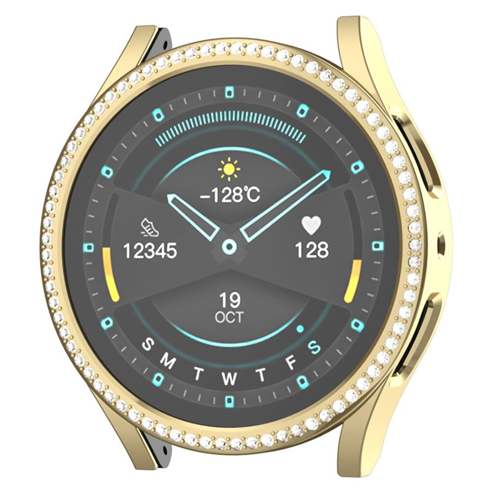 Decory műanyag, rácsatlakoztatható tok strasszokkal a Samsung Galaxy Watch7 44 mm-es modellhez – arany színű