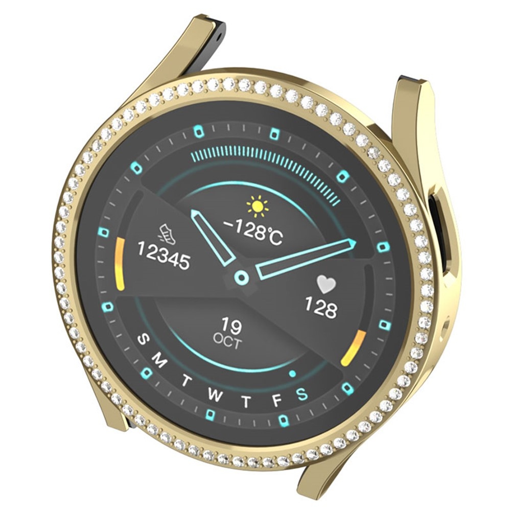 Decory műanyag, rácsatlakoztatható tok strasszokkal a Samsung Galaxy Watch7 44 mm-es modellhez – arany színű