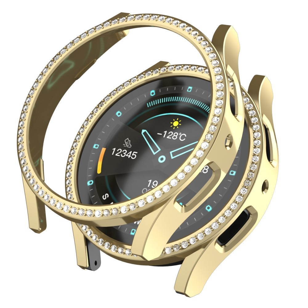 Decory műanyag, rácsatlakoztatható tok strasszokkal a Samsung Galaxy Watch7 44 mm-es modellhez – arany színű