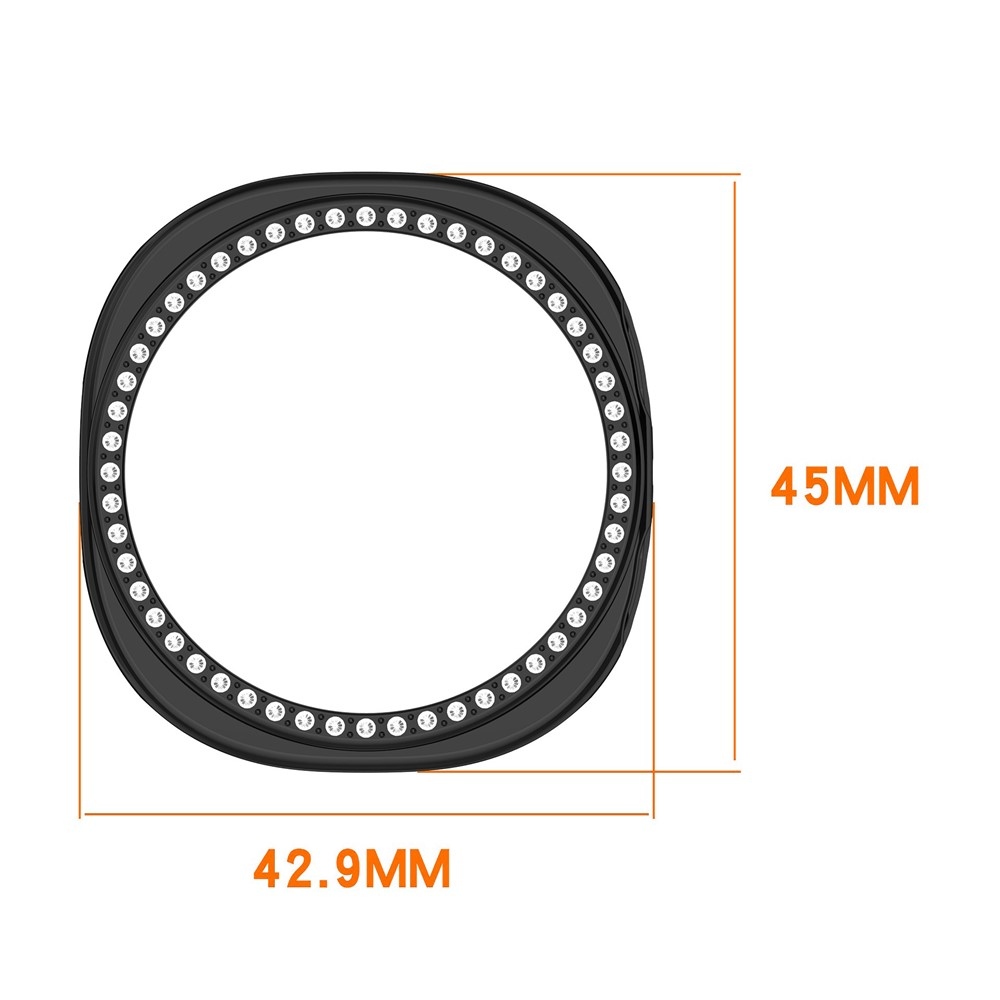 Decory műanyag, rácsatlakoztatható tok strasszokkal a Samsung Galaxy Watch8 40 mm-es modellhez – fekete